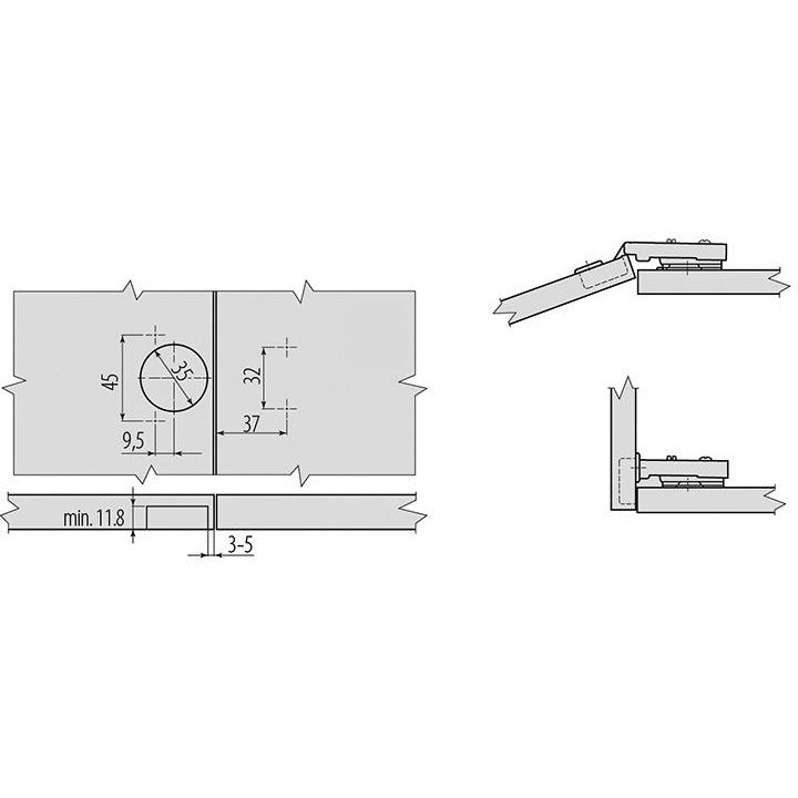 Soft close 110 degree hinge & plate ZMECNHC09ZEO RÄM Interiors