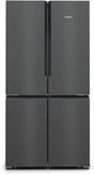 SIEMENS IQ300, French Door Bottom freezer, multi door, 183 x 90.5 cm, Brushed black steel antiFingerprint KF96NAXEAG