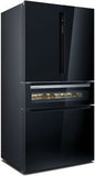 SIEMENS IQ700, French Door Bottom Mount Refrigerator, Glass door, 183 x 90.5 cm, Black KF96RSBEA