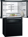 SIEMENS IQ700, French Door Bottom Mount Refrigerator, Glass door, 183 x 90.5 cm, Black KF96RSBEA