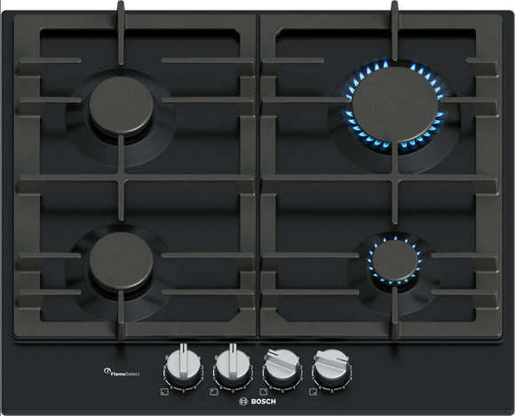BOSCH Series 6, Gas hob, 60 cm, Enamel, Black PCP6A6I90