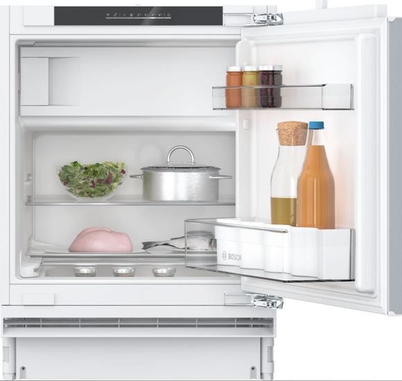 BOSCH Series 4, built-under fridge with freezer section, 82 x 60 cm, flat hinge KUL22VFD0G