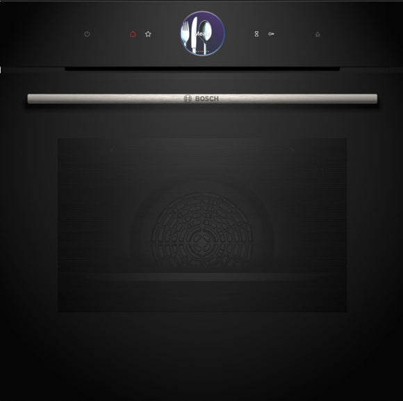 BOSCH Series 8, Built-in oven with steam function, 60 x 60 cm, Black HSG7364B1B