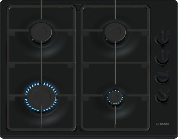 BOSCH Series 2, Gas hob, 60 cm, Enamel, Black PBP6B6K60