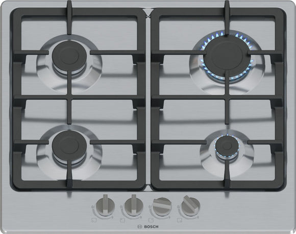 BOSCH Series 4, Gas hob, 60 cm, Stainless steel PGP6B5K90
