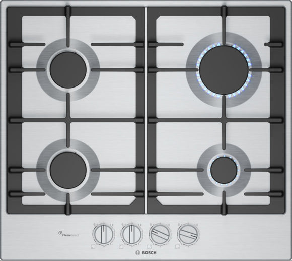 BOSCH Series 6, Gas hob, 60 cm, Stainless steel PCP6A5I90
