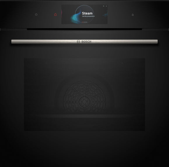 BOSCH Series 8, Built-in oven with steam function, 60 x 60 cm, Black HSG7584B1