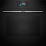 BOSCH Series 8, Built-in oven with steam function, 60 x 60 cm, Black HSG7584B1