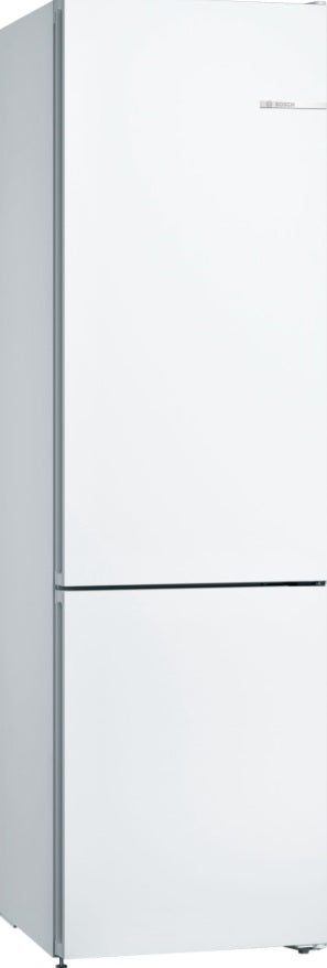BOSCH Series 4, free-standing fridge-freezer with freezer at bottom, 203 x 60 cm, White, Total No Frost KGN392WEBG