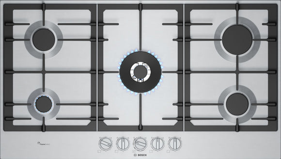 BOSCH Series 6, Gas hob, 90 cm, Stainless steel PCR9A5I90