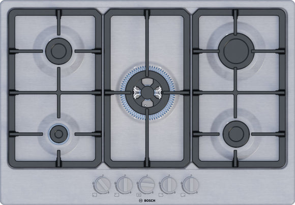 BOSCH Series 4, Gas hob, 75 cm, Stainless steel PGQ7B5K90