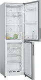 Series 2, free-standing fridge-freezer with freezer at bottom, 182.4 x 55 cm, Stainless steel look, KGN27NLEAG