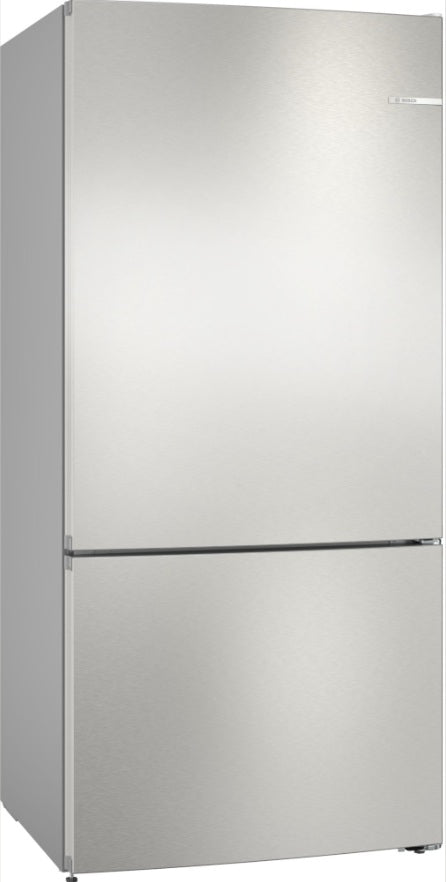 BOSCH Series 4, free-standing fridge-freezer with freezer at bottom, 186 x 86 cm, Brushed steel (with anti-fingerprint), Total No Frost KGN86VIEAG