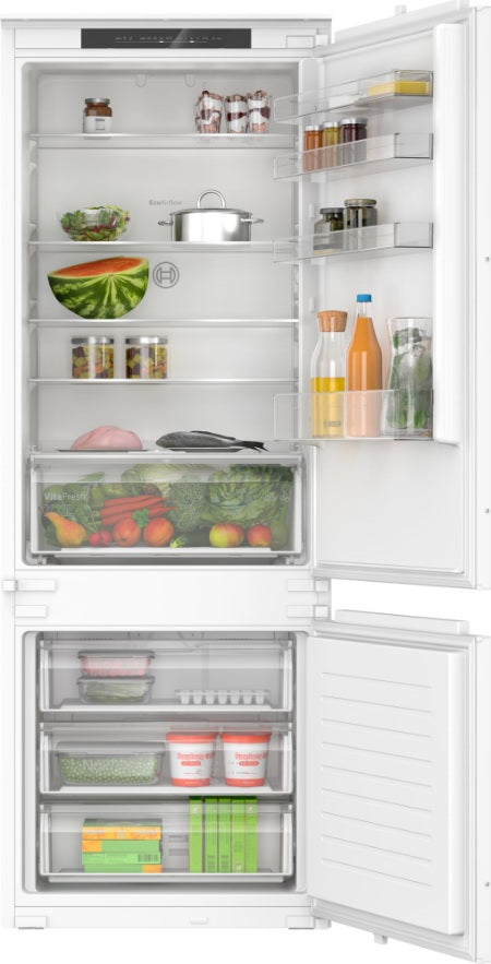 BOSCH Series 2, built-in fridge-freezer with freezer at bottom, 193.5 x 69.1 cm, sliding hinge KBN96NSE1G