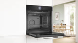 BOSCH Series 8, Built-in oven with steam function, 60 x 60 cm, Black HSG7364B1B