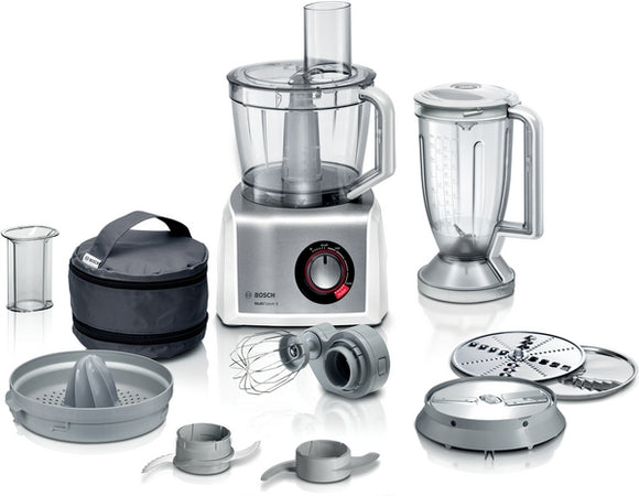 Food processor, MultiTalent 8, 1200 W, White, Brushed stainless steel, MC812S734G