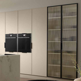 Aluminium Black Frame - Glazed With Reeded Glass