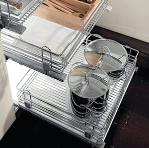 Pull Out Chrome Wire Basket, for Door Front Fixing Cabinets