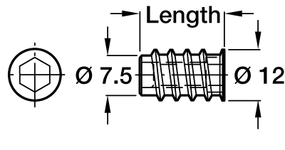 Screw-in sleeve, M6 internal thread – RÄM Interiors