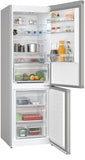 iQ300, free-standing fridge-freezer with freezer at bottom, 186 x 60 cm, Inox-easyclean KG36NXIDF