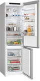 iQ300, free-standing fridge-freezer with freezer at bottom, 203 x 60 cm, Inox-easyclean KG39N2IDF