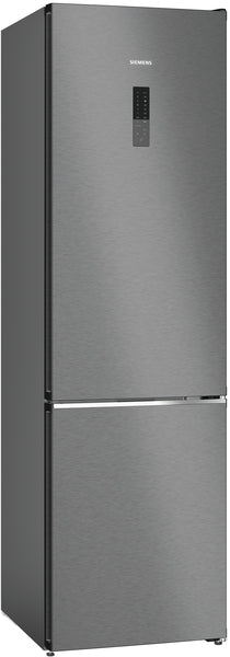 iQ500, free-standing fridge-freezer with freezer at bottom, 203 x 60 cm, Black stainless steel KG39NAXCF