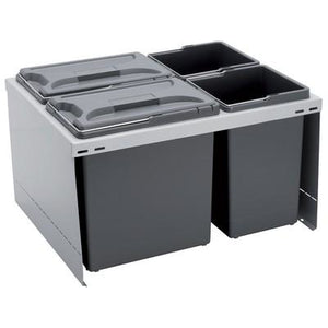CUBE 600 S waste bin system, 2x 12, 2x 7.5 litre bins