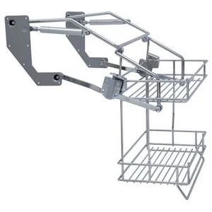 Pull down two tier wire shelf