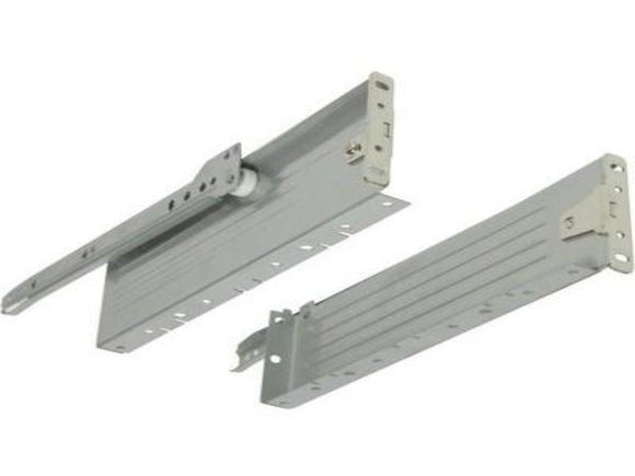 Häfele metal drawer sides, 86 mm high, aluminium (RAL 9006) finish