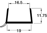 Plinth sealing strip, 18-19 mm panels