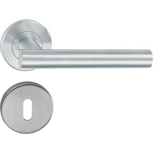HL02 Lever handle set, stainless steel, Standard keyway escutcheon