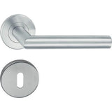 HL01 Lever handle set, stainless steel, Standard keyway escutcheon