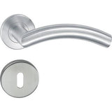 HL06 Lever handle set, stainless steel, standard keyway escutcheon