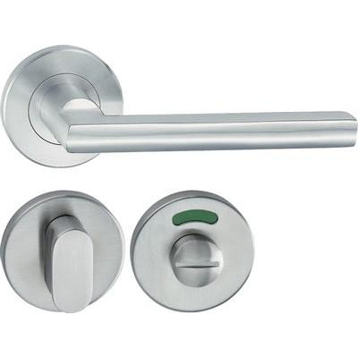HL10 Lever handle set, stainless steel, WC release and inside turn