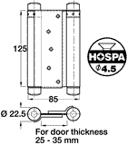 Double action spring hinge, for 25-35 mm door thickness