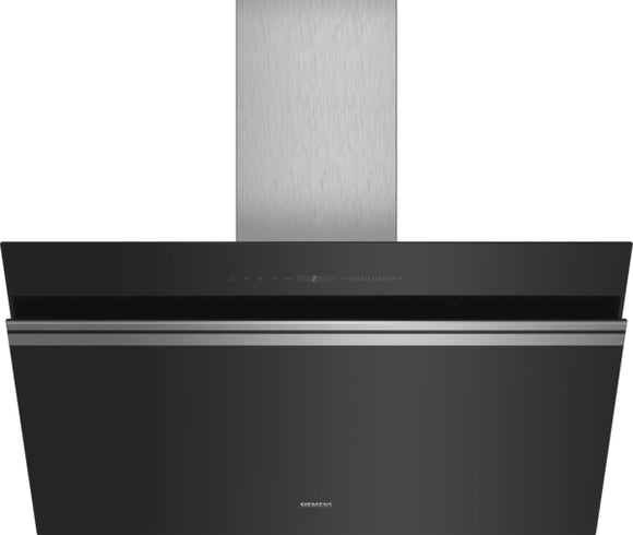 iQ700, wall-mounted cooker hood, 90 cm, clear glass black printed LC91KWW60B