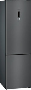 iQ300, free-standing fridge-freezer with freezer at bottom, 203 x 60 cm, Black stainless steel KG39N7XEDG