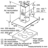 N 50, ISLAND COOKER HOOD, 90 CM, CLEAR GLASS I95GBE2N0B