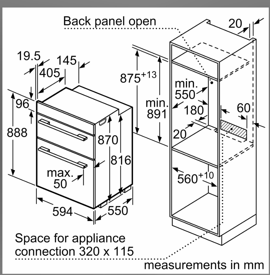 Bosch serie 2 mha133br0b best sale built in double oven