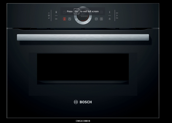 BOSCH SERIES 8, 60 x 45 cm, COMPACT OVEN/MICROWAVE, BLACK CMG633BB1B BUILT IN