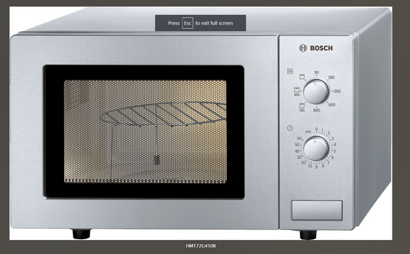 BOSCH SERIES 2, 46 X 29 cm, MICROWAVE, STAINLESS STEEL HMT72G450B FREE STANDING