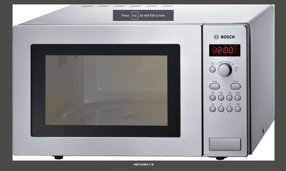 BOSCH SERIES 2, 51 X 30 cm, MICROWAVE, STAINLESS STEEL HMT84M451B FREE STANDING