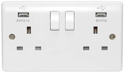 Docking Drawing 2 USB-A 2 Outlets White