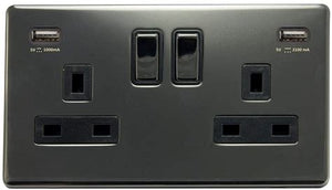 Docking Drawer 2-USB 2 Outlets Black