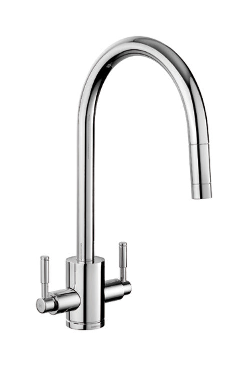 Rangemaster Aquatrend Pull Out Spray Dual Lever Tap