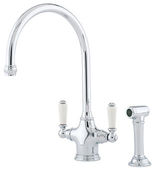 Perrin and Rowe Phoenician Traditional Dual Lever Monobloc Separate Pull Out Spray Tap 569.85.270